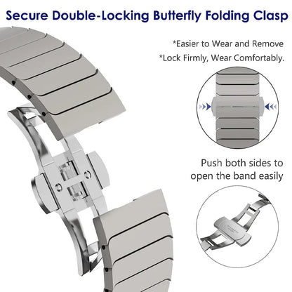 Titanium color stainless steel  band For Apple Watch Ultra 2 49mm 9 8 7 5 4 se