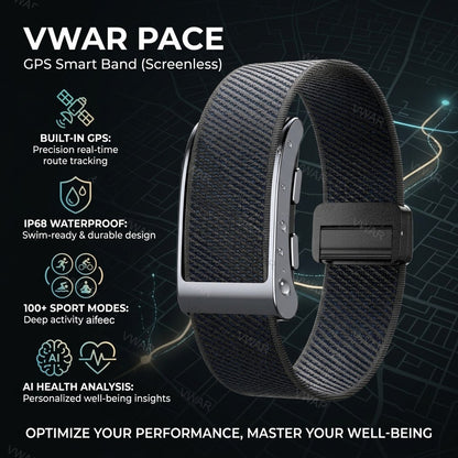 VWAR PACE Screenless Fitness Tracker Built-in GPS, Al Health Analysis Sport Smart Band