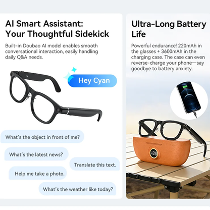 VWAR X1 Ultra Smart Glasses 30MP HD Camera Language Translation ChatGPT WIFI 4K 8MP Video Recording