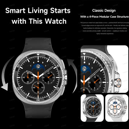 VWAR HD8C Smart Watch 8 Classic 46 mm mit drehbarer Lünette, NFC, 3ATM wasserdicht