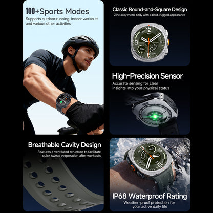 Vwar Watch Ultra2 47mm Wireless Charging Smart Watch for Samsung Galaxy Android IOS