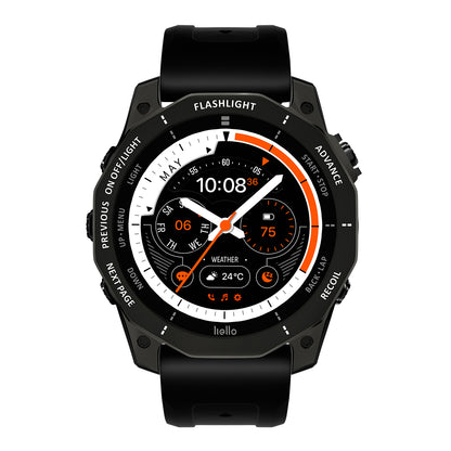 VWAR GT Pro Smartwatch, 51 mm, integriertes Dual-GPS, Taschenlampe, NFC, 3ATM wasserdichter Sport-Fitness-Tracker für Herren
