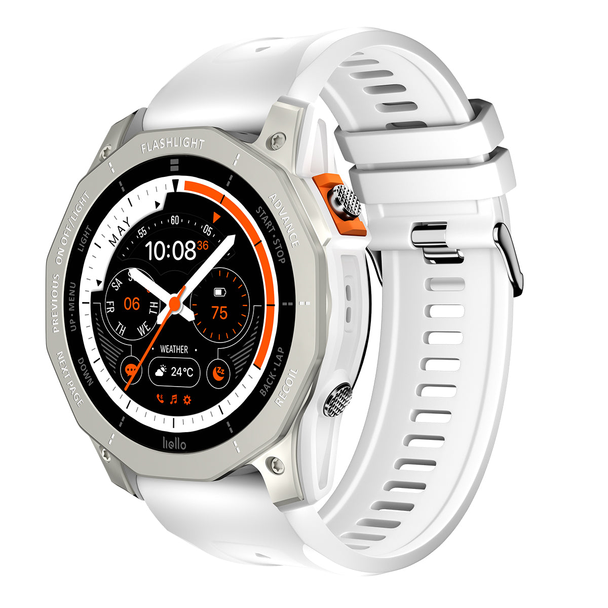 VWAR GT Pro Smartwatch, 51 mm, integriertes Dual-GPS, Taschenlampe, NFC, 3ATM wasserdichter Sport-Fitness-Tracker für Herren