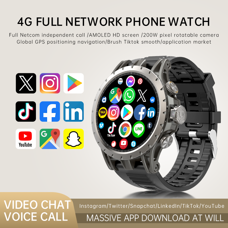 Vwar Q-85 reloj inteligente 4G LTE sistema Android cámara giratoria GPS/WIFI/Google Play Store