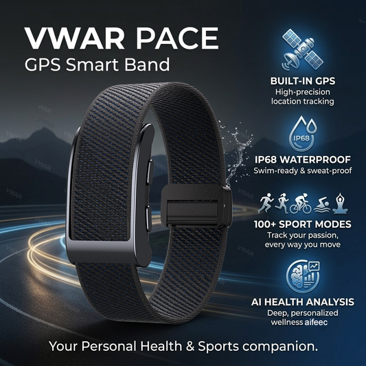 VWAR PACE Screenless Fitness Tracker Built-in GPS, Al Health Analysis Sport Smart Band