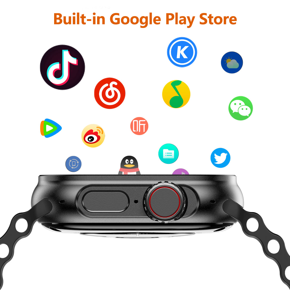 VWAR XS Ultra Android Smart Watch 4G LTE, 4 GB RAM 64 GB ROM, 1280 mAh großer Akku, Google Play Store