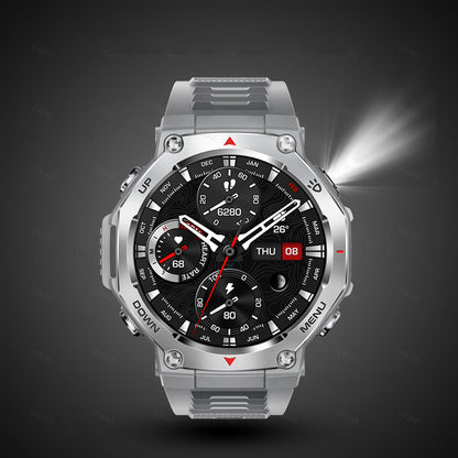 VWAR T-Rex Smartwatch mit Taschenlampe & UV-Licht 5ATM Wasserdichter Bluetooth-Anruf