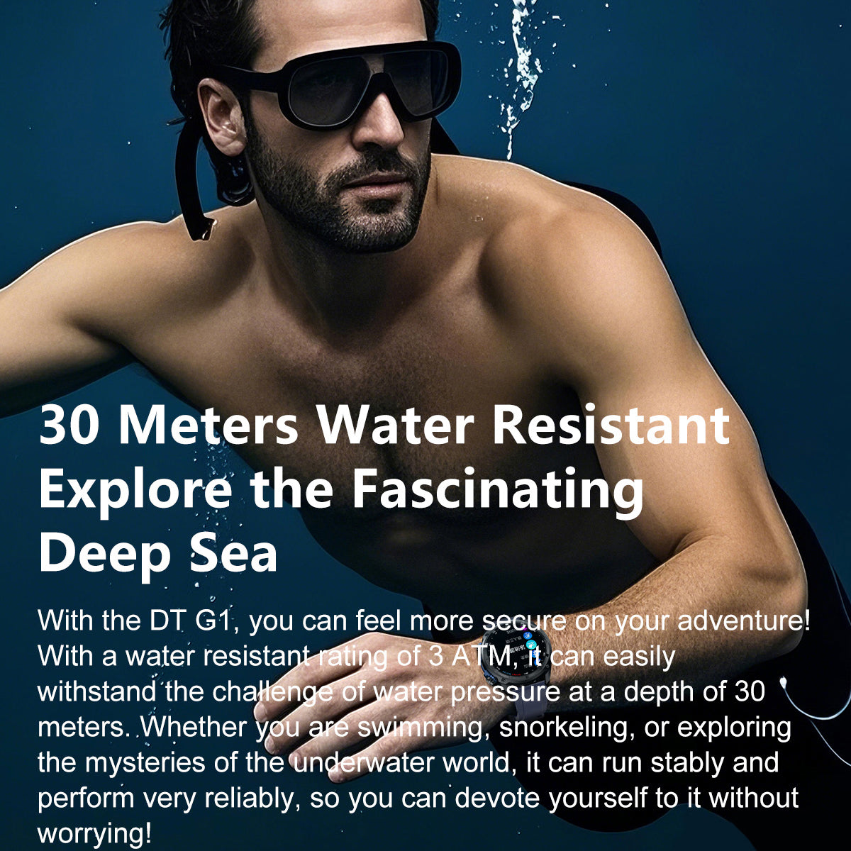 VWAR DT G1 táctico reloj inteligente con GPS mapa offline, 4GB Memory, 3 ATM resistente al agua hombre militar Watches